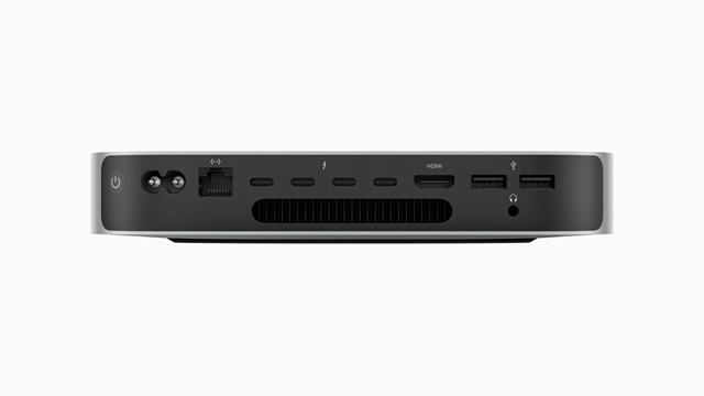 C&aacute;c cổng kết nối ph&iacute;a sau của Mac Mini M2 Pro.