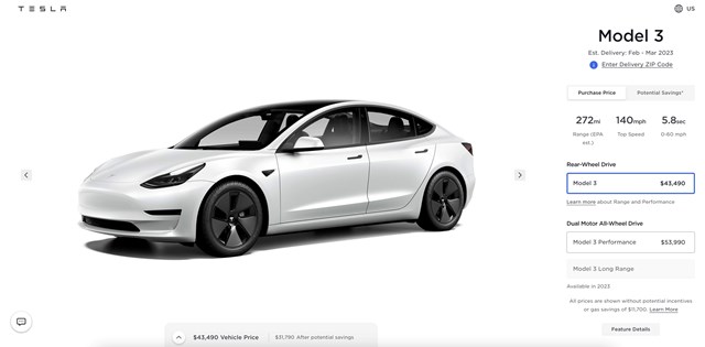 Phi&ecirc;n bản tăng lộ tr&igrave;nh của Model 3 lu&ocirc;n trong t&igrave;nh trạng ch&aacute;y h&agrave;ng n&ecirc;n gi&aacute; b&aacute;n cũng như t&ugrave;y chọn đặt xe kh&ocirc;ng được Tesla k&iacute;ch hoạt.