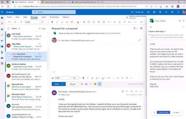 Trước Bing AI, Microsoft đ&atilde; &aacute;p dụng tr&iacute; tuệ nh&acirc;n tạo cho Viva Sales với những hiệu quả nhất định.