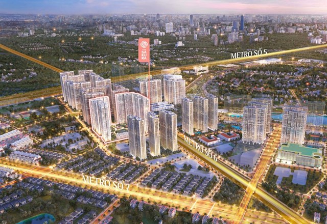 Cư d&acirc;n Vinhomes Smart City dễ d&agrave;ng sử dụng c&aacute;c phương tiện giao th&ocirc;ng hiện đại khi khu đ&ocirc; thị kề cận &ldquo;tam gi&aacute;c metro&rdquo; được tạo th&agrave;nh bởi 3 tuyến số 5-6-7