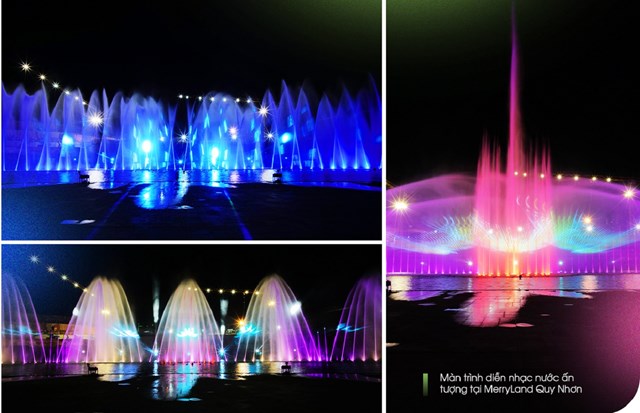 M&agrave;n tr&igrave;nh diễn nhạc nước ấn tượng tại MerryLand Quy Nhơn
