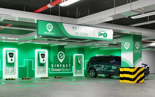 Một trạm sạc xe điện của Vinfast.