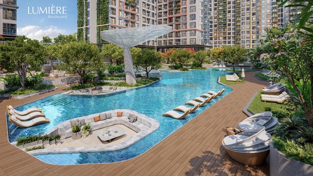 Nội khu LUMI&Egrave;RE Boulevard &ndash; dự &aacute;n c&oacute; kiến tr&uacute;c xanh 3D h&agrave;ng đầu Việt Nam