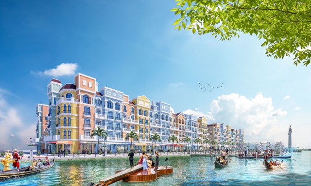 Cảnh quan kiến tr&uacute;c của The Venice lấy cảm hứng từ những d&ograve;ng k&ecirc;nh phồn hoa của Venice (&Yacute;) với những con thuyền Gondola ấn tượng, độc đ&aacute;o, hứa hẹn mang đến những trải nghiệm hấp dẫn d&agrave;nh cho du kh&aacute;ch.