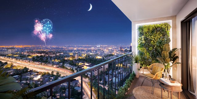 Kh&ocirc;ng gian tại ban c&ocirc;ng căn hộ Moonlight Centre Point với thiết kế tối ưu gi&uacute;p đ&oacute;n kh&iacute; trời tự nhi&ecirc;n tốt cho sức khoẻ cư d&acirc;n. Ảnh: Hưng Thịnh Land