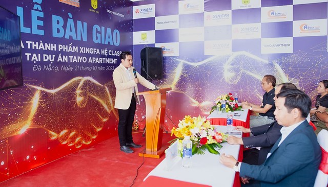 Đại diện Chủ đầu tư dự &aacute;n Taiyo Apartment ph&aacute;t biểu tại buổi Lễ