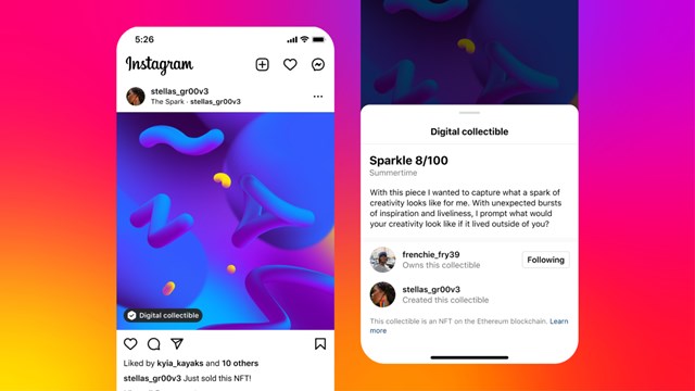 NFT tr&ecirc;n Instagram ở thời điểm hiện tại mới chỉ dừng ở mức trưng b&agrave;y, chưa tạo được lợi nhuận cho người sở hữu hay những người sản xuất ra ch&uacute;ng.
