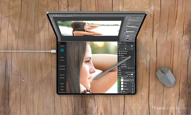 Thiết kế m&ocirc; phỏng Macbook m&agrave;n h&igrave;nh gập được thực hiện bởi nh&oacute;m Astropad.